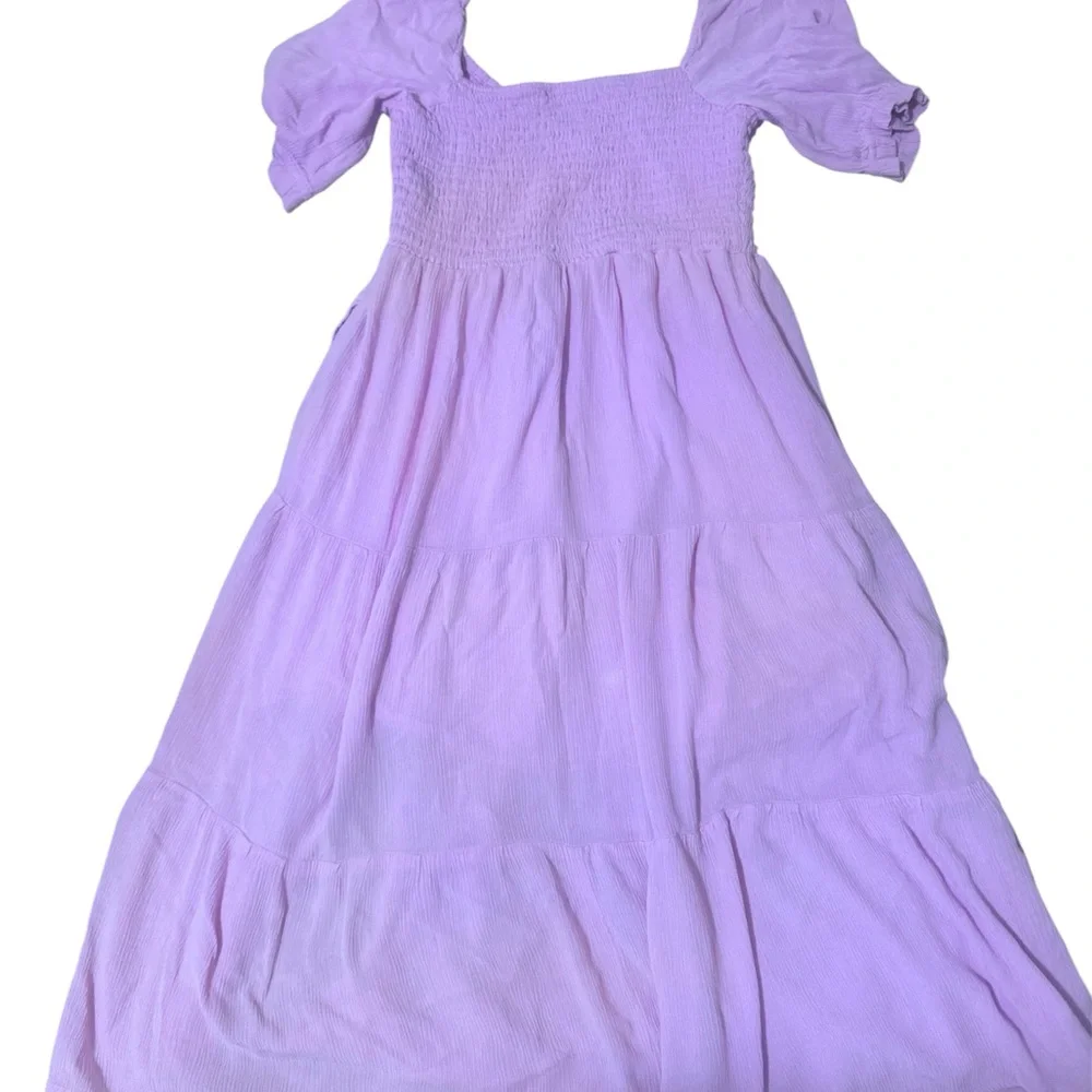 Abercrombie & Fitch Lavender Maxi Dress with Puff Sleeves